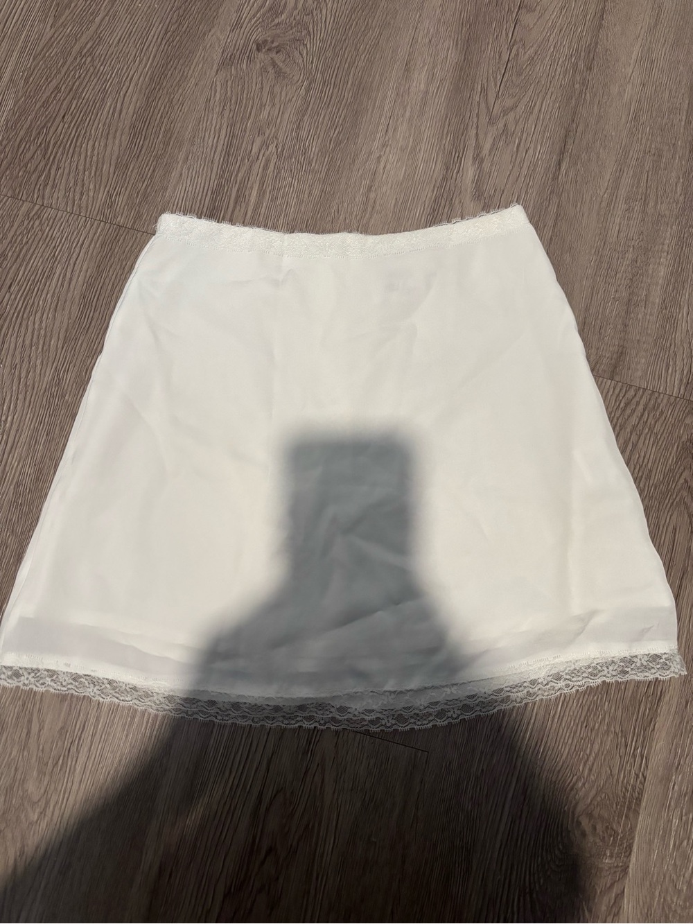 Princess Polly White Lace-Trim Slip Skirt